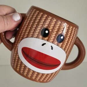 Galerie Sock Monkey Oversized Mug | Double Handle | Dishwasher & Microwave Safe